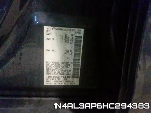 1N4AL3AP6HC294383 фото 2