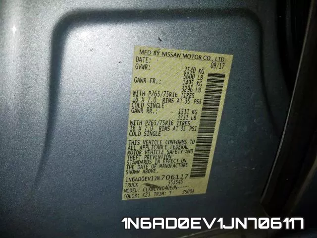 1N6AD0EV1JN706117 фото 2