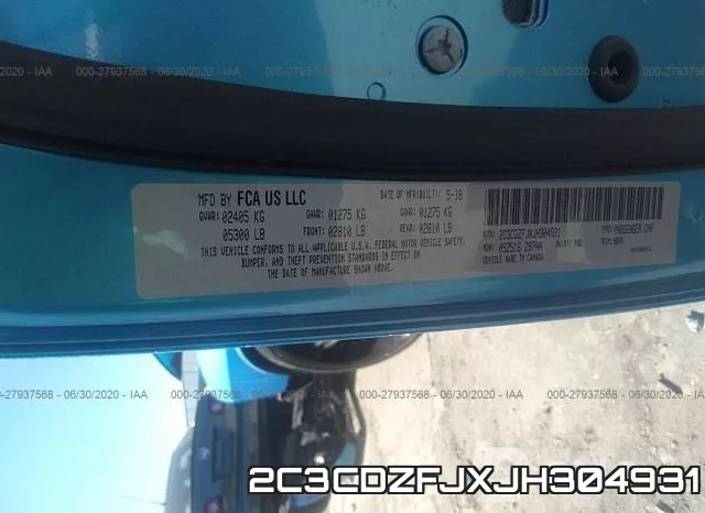 2C3CDZFJXJH304931 фото 10