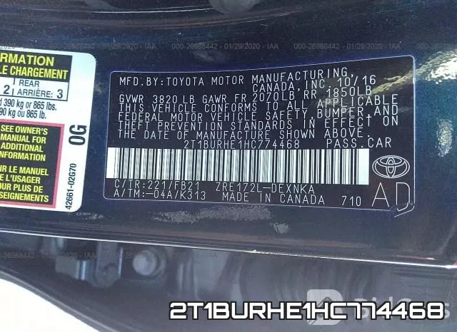 2T1BURHE1HC774468 фото 10