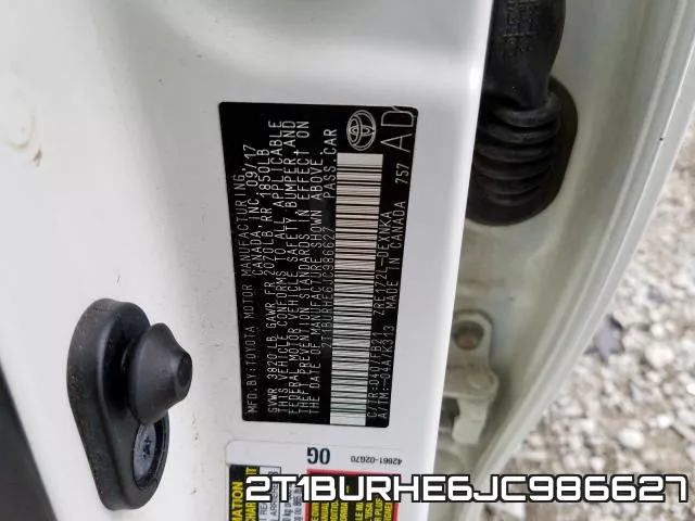2T1BURHE6JC986627 фото 2