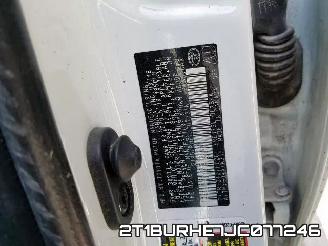 2T1BURHE7JC077246 фото 2