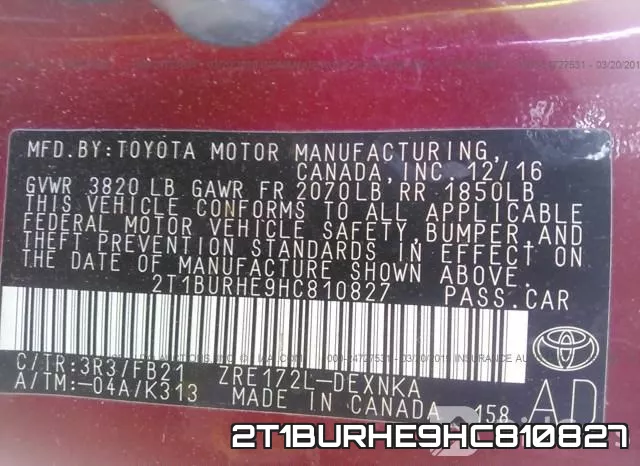 2T1BURHE9HC810827 фото 10