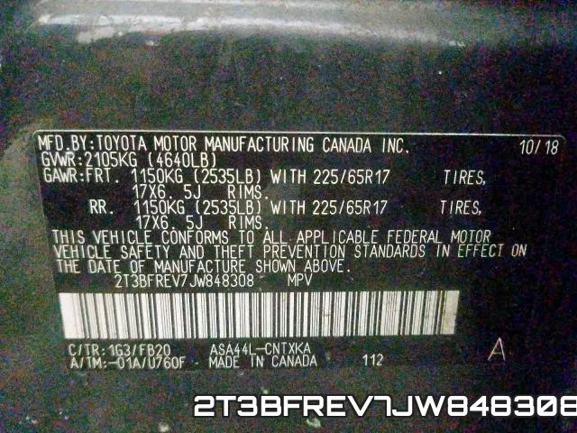 2T3BFREV7JW848308 фото 2