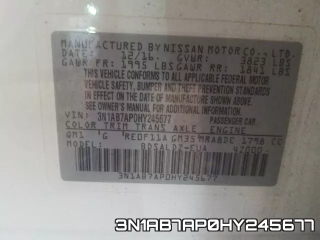3N1AB7AP0HY245677 фото 2