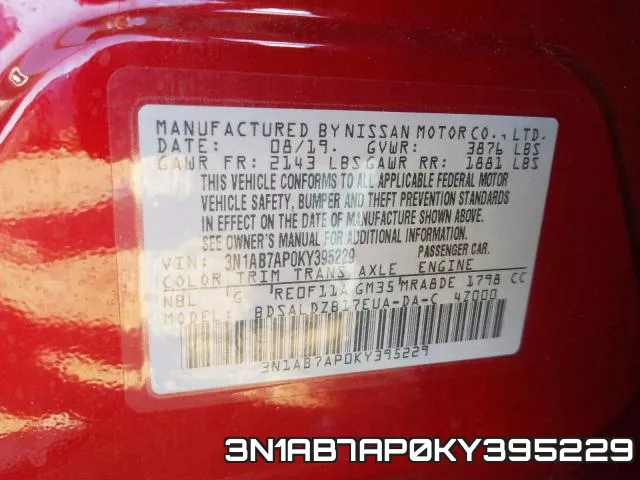 3N1AB7AP0KY395229 фото 2