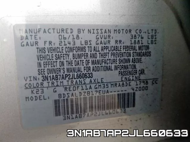 3N1AB7AP2JL660633 фото 2
