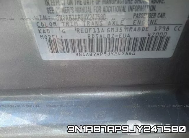 3N1AB7AP9JY247580 фото 9