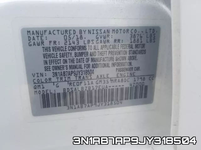 3N1AB7AP9JY318504 фото 2