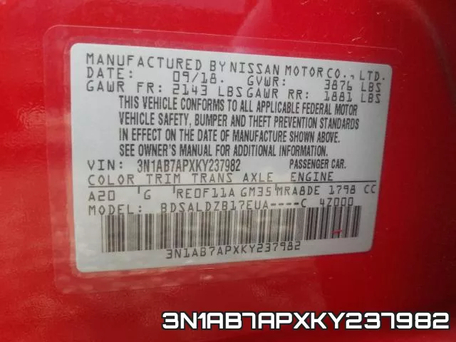 3N1AB7APXKY237982 фото 2