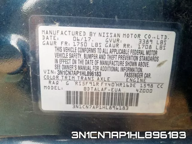 3N1CN7AP1HL896183 фото 2