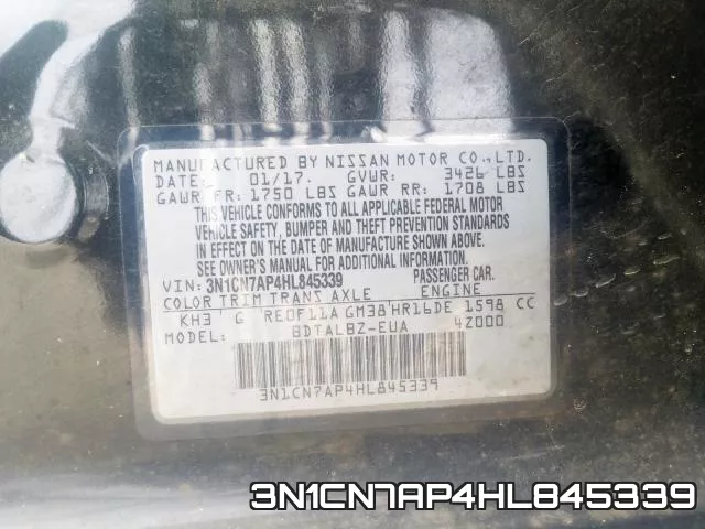 3N1CN7AP4HL845339 фото 2