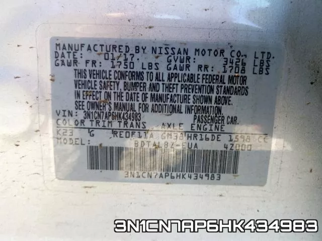 3N1CN7AP6HK434983 фото 2