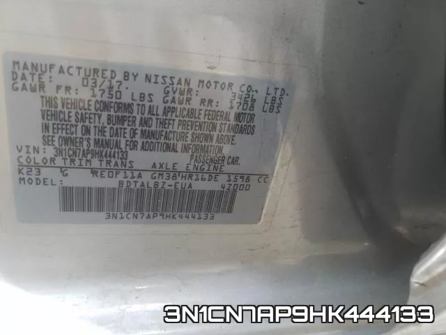 3N1CN7AP9HK444133 фото 2
