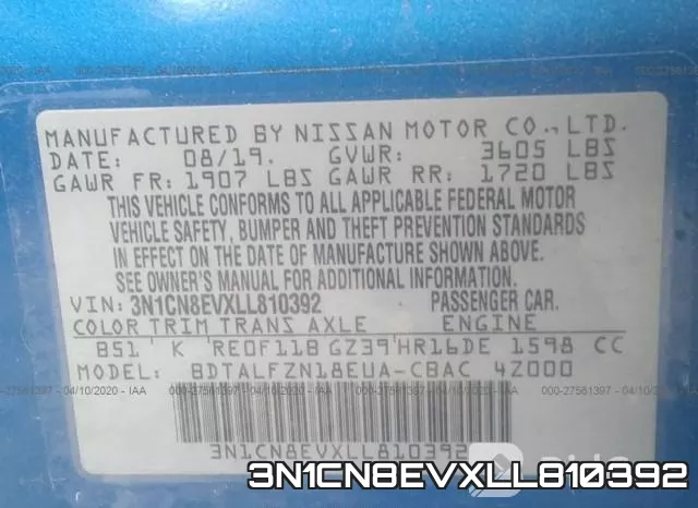 3N1CN8EVXLL810392 фото 10