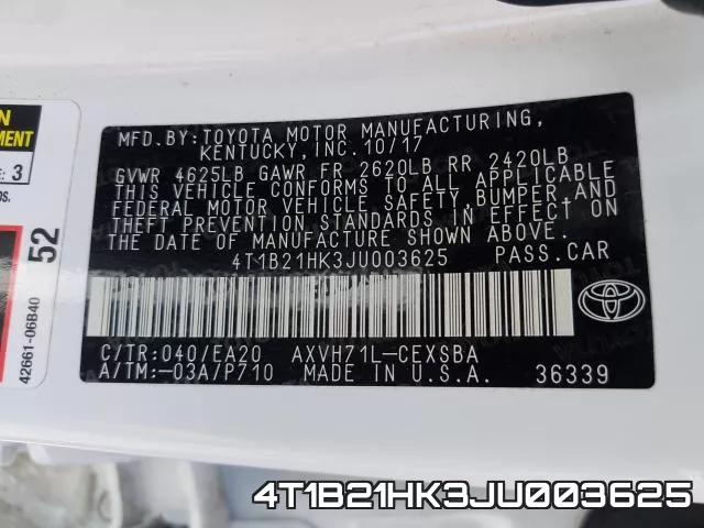 4T1B21HK3JU003625 фото 2