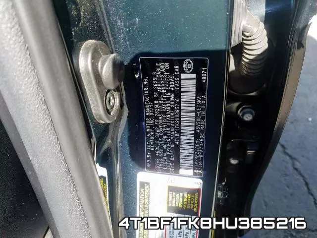 4T1BF1FK8HU385216 фото 2