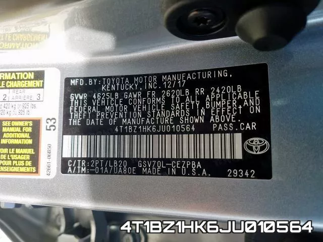 4T1BZ1HK6JU010564 фото 2