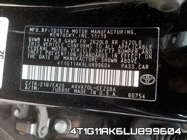 4T1G11AK6LU899604 фото 2