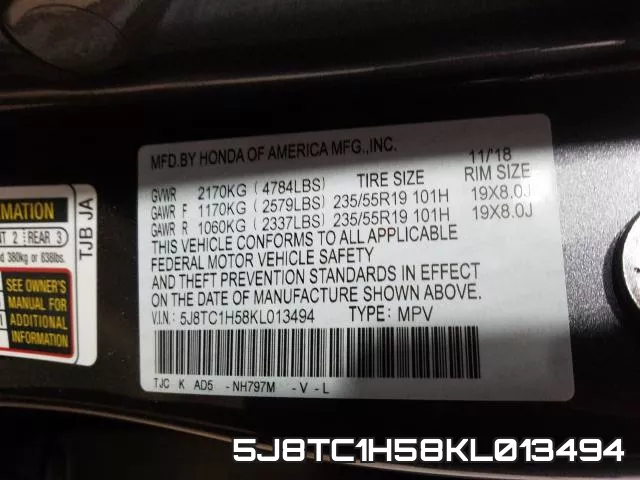5J8TC1H58KL013494 фото 2