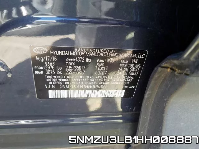 5NMZU3LB1HH008887 фото 2