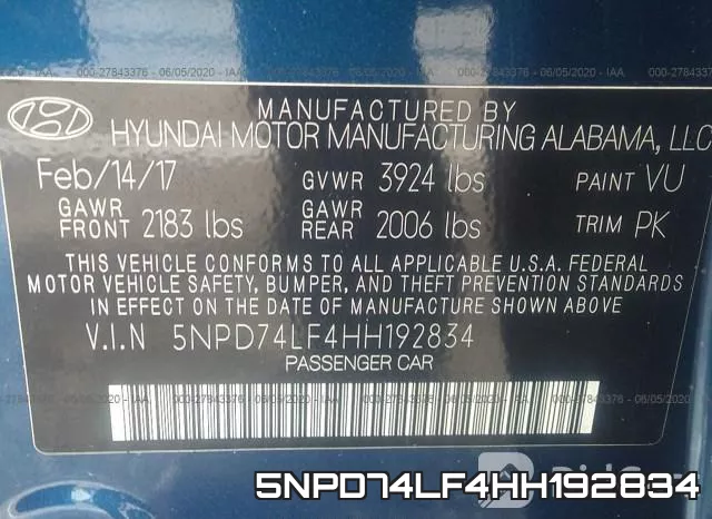 5NPD74LF4HH192834 фото 10