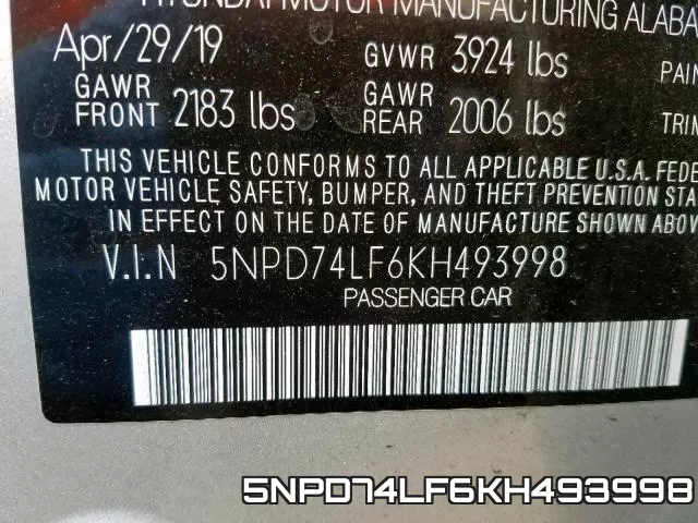 5NPD74LF6KH493998 фото 2