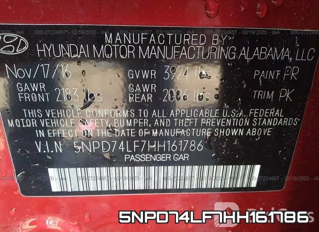 5NPD74LF7HH161786 фото 10