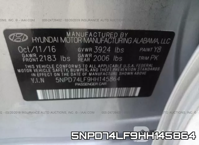 5NPD74LF9HH145864 фото 10