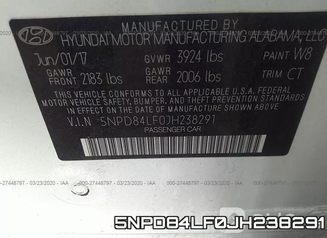 5NPD84LF0JH238291 фото 10