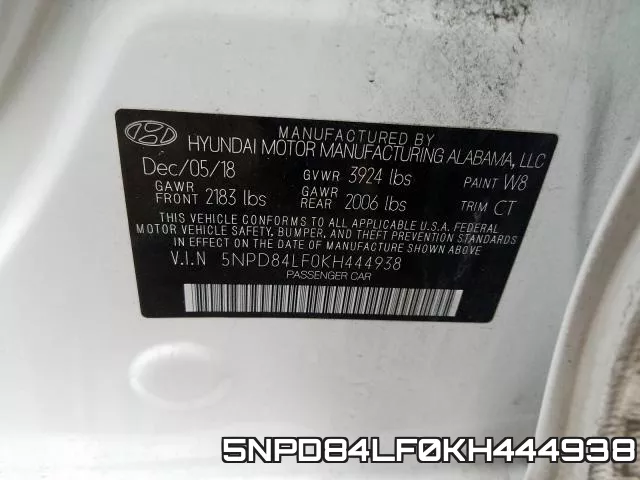5NPD84LF0KH444938 фото 2