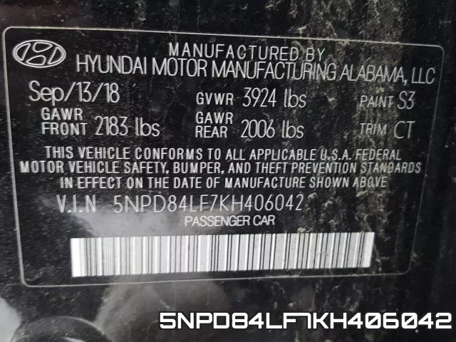 5NPD84LF7KH406042 фото 2