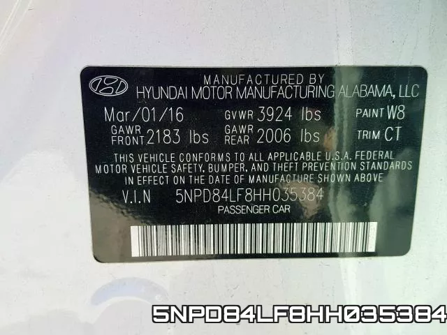 5NPD84LF8HH035384 фото 2