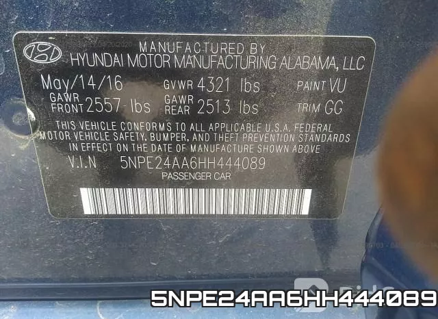 5NPE24AA6HH444089 фото 10