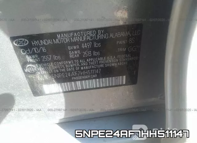 5NPE24AF7HH511147 фото 10