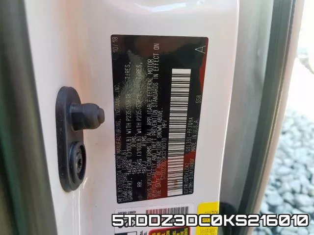 5TDDZ3DC0KS216010 фото 2