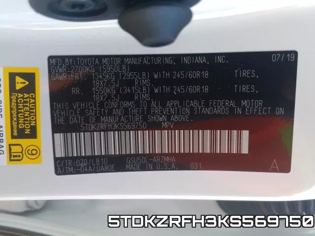 5TDKZRFH3KS569750 фото 2