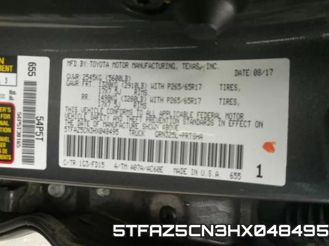 5TFAZ5CN3HX048495 фото 2