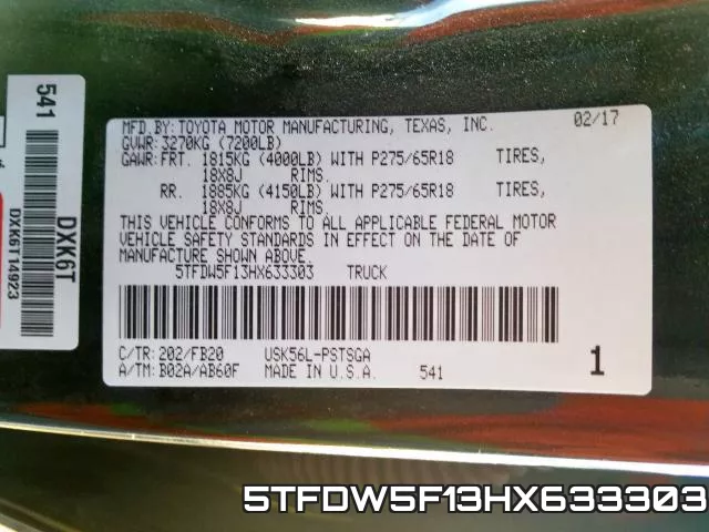 5TFDW5F13HX633303 фото 2