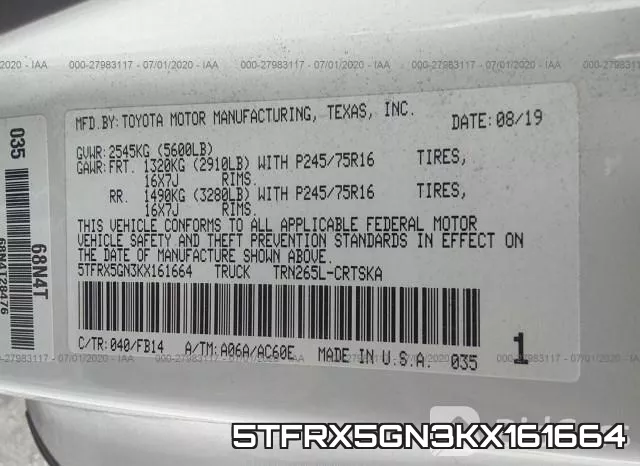 5TFRX5GN3KX161664 фото 10