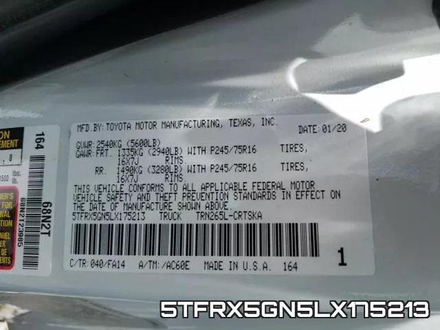 5TFRX5GN5LX175213 фото 2