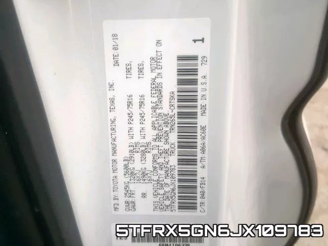 5TFRX5GN6JX109783 фото 2
