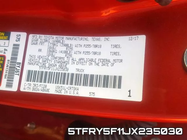5TFRY5F11JX235030 фото 2