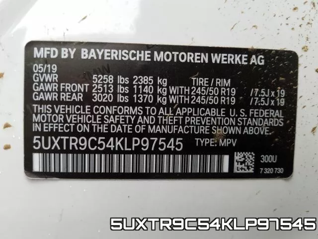 5UXTR9C54KLP97545 фото 2