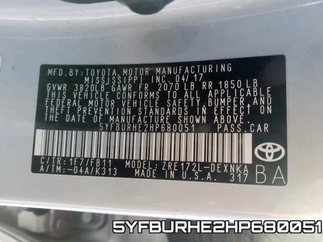 5YFBURHE2HP680051 фото 2