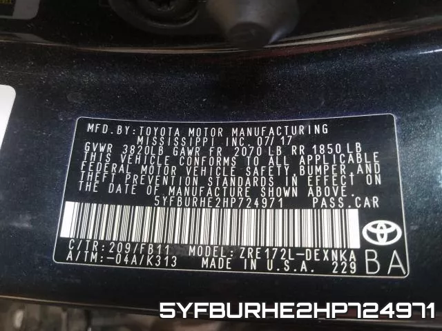 5YFBURHE2HP724971 фото 2
