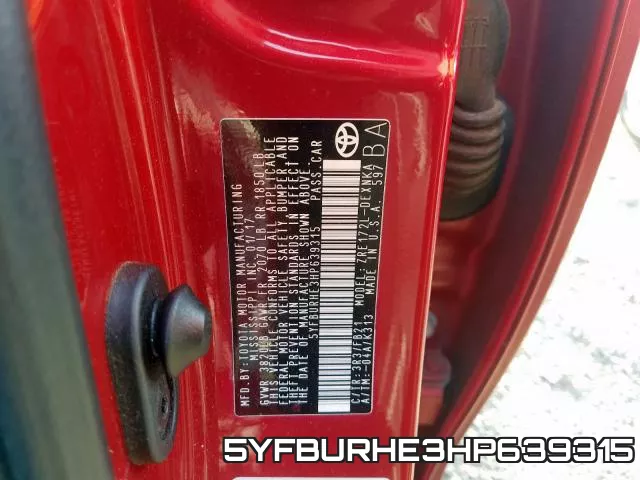 5YFBURHE3HP639315 фото 2