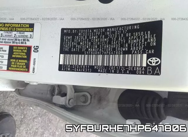 5YFBURHE7HP647806 фото 10