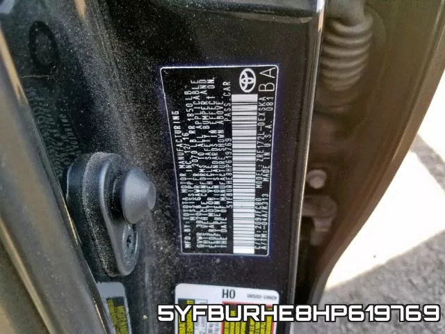 5YFBURHE8HP619769 фото 2