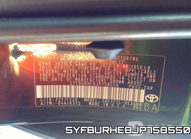 5YFBURHE8JP758550 фото 10